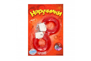 Красные плюшевые наручники с ключиками