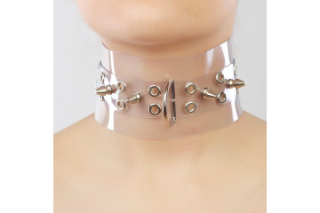 Прозрачный ошейник с шипами