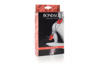 Красные меховые оковы на ноги Bondage