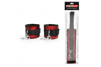Красно-черные наручники с карабинами