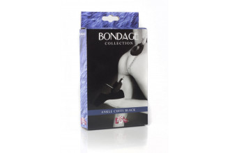 Чёрные меховые оковы на ноги Bondage