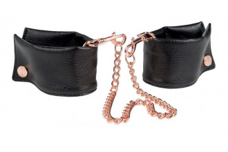 Черные мягкие наручники Entice French Cuffs с цепью