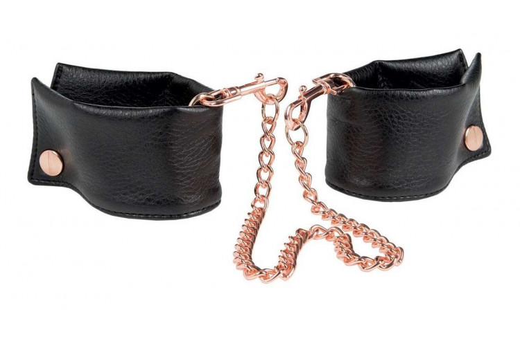 Черные мягкие наручники Entice French Cuffs с цепью