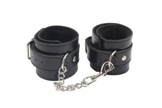 Черные оковы на ноги Obey Me Leather Ankle Cuffs