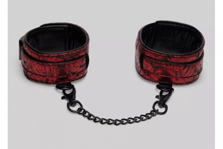 Красно-черные оковы Reversible Faux Leather Ankle Cuffs