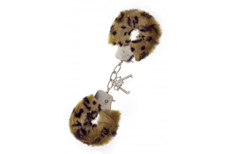 Леопардовые наручники METAL HANDCUFF WITH PLUSH LEOPARD
