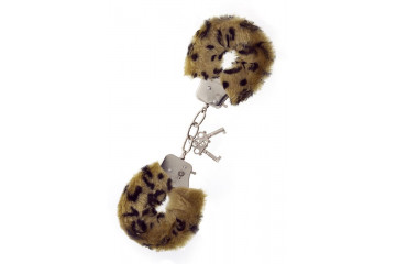 Леопардовые наручники METAL HANDCUFF WITH PLUSH LEOPARD