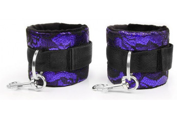 Фиолетово-черные наручники с карабинами