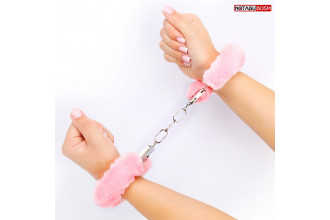 Металлические наручники с мягкой нежно-розовой опушкой Металлические наручники с мягкой нежно-розовой опушкой