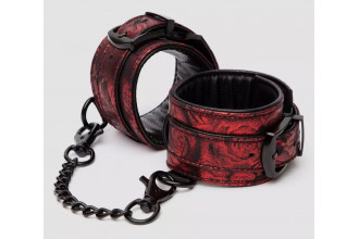 Красно-черные наручники Reversible Faux Leather Wrist Cuffs