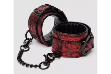 Красно-черные наручники Reversible Faux Leather Wrist Cuffs
