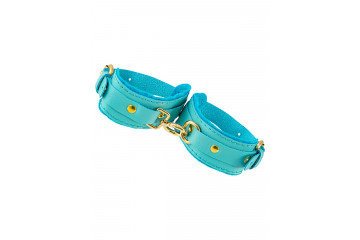 Голубые двуслойные кожаные оковы