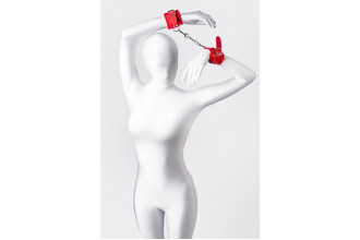 Красные наручники Anonymo из искусственной кожи