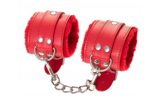 Красные наручники Anonymo из искусственной кожи
