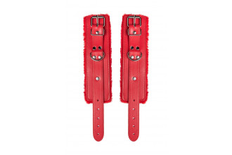 Красные наручники Anonymo из искусственной кожи