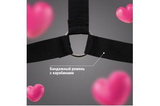 Черный комплект строп для фиксации на кровати