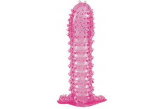 Гелевая розовая насадка с шипами - 12 см.