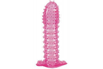Гелевая розовая насадка с шипами - 12 см.