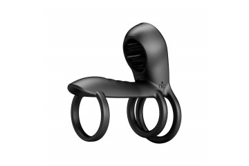 Черная насадка на пенис с 12 режимами вибрации Jammy