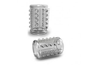 Прозрачная насадка с шипами и шишечками STAY HARD COCK SLEEVE 03 CLEAR