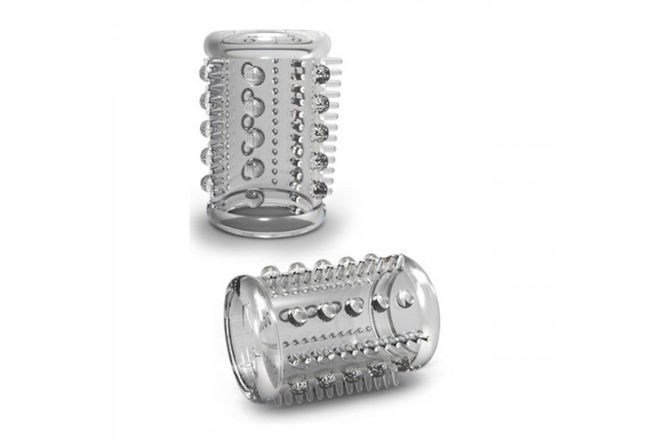 Прозрачная насадка с шипами и шишечками STAY HARD COCK SLEEVE 03 CLEAR