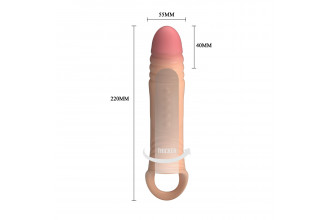 Телесная удлиняющая насадка на пенис с вибрацией Телесная удлиняющая насадка на пенис с вибрацией