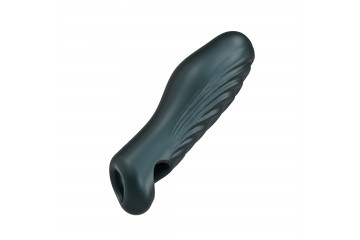 Серая силиконовая насадка на пенис с подхватом Manwan Ryzer