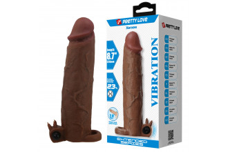 Коричневая насадка на пенис Xerxes - 22 см.