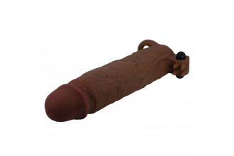 Коричневая насадка на пенис Xerxes - 22 см.