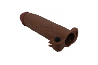 Коричневая насадка на пенис Xerxes - 22 см.