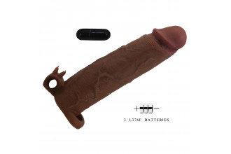 Коричневая насадка на пенис Xerxes - 22 см.