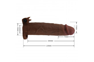 Коричневая насадка на пенис Xerxes - 22 см.