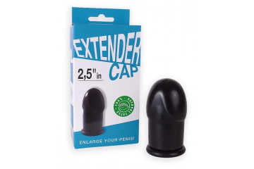 Чёрный латексный удлинитель пениса 2.5 in