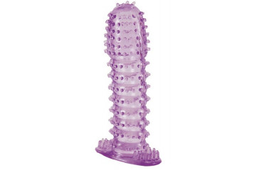 Гелевая фиолетовая насадка с шипами - 12 см.