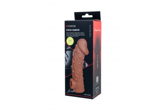 Насадка на фаллос с отверстием для мошонки Cock Sleeve 002 Size L - 17,6 см.