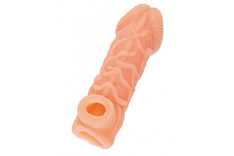 Телесная закрытая насадка с венками Cock Sleeve 006 Size S - 13,8 см. Телесная закрытая насадка с венками Cock Sleeve 006 Size S - 13,8 см.