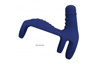 Синяя вибронасадка на пенис Vibrating Penis Sling