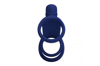 Синяя вибронасадка на пенис Vibrating Penis Sling