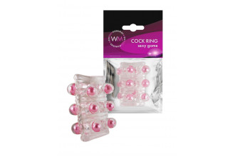 Прозрачная сквозная насадка на пенис с цветными шариками