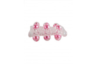 Прозрачная сквозная насадка на пенис с цветными шариками