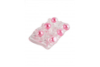 Прозрачная сквозная насадка на пенис с цветными шариками