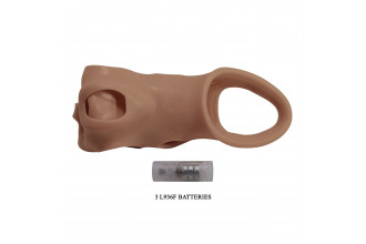 Карамельная удлиняющая насадка на пенис с вибрацией Карамельная удлиняющая насадка на пенис с вибрацией