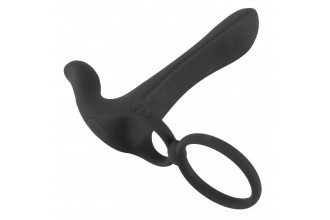 Черная насадка на член с вибрацией Couple’s Vibrator