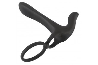 Черная насадка на член с вибрацией Couple’s Vibrator