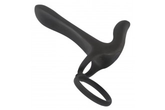 Черная насадка на член с вибрацией Couple’s Vibrator