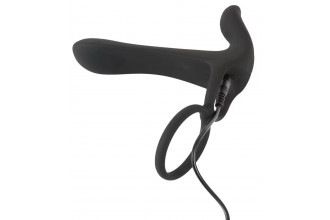 Черная насадка на член с вибрацией Couple’s Vibrator