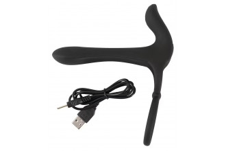 Черная насадка на член с вибрацией Couple’s Vibrator