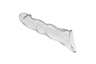 Прозрачный фаллоудлинитель с 3 вставками - 28 см.