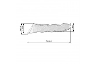 Прозрачный фаллоудлинитель с 3 вставками - 28 см.