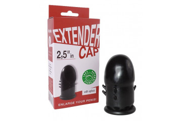 Чёрный латексный удлинитель пениса 2.5 in с шипиками